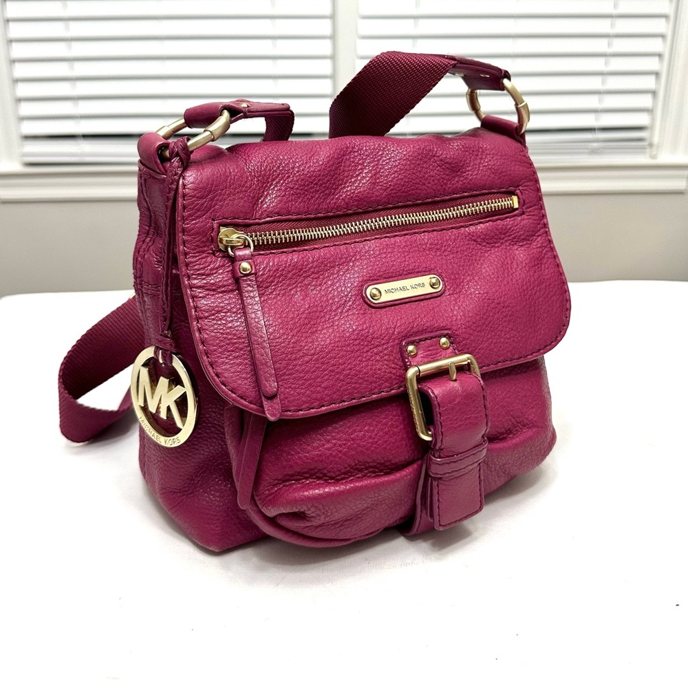 Michael Kors Magenta Leather Crossbody Bag